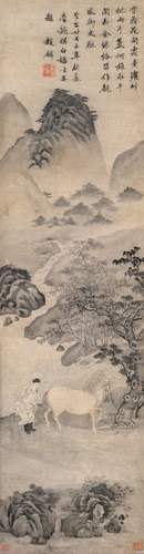 真作・中国書画・三尺中堂画・南宋画家管道升・宣紙・仕女画』肉筆紙本