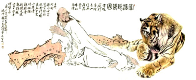 范曾、冯大中《罗汉说法图�? width=
