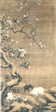 清·沈铨《梅雪群兔图》