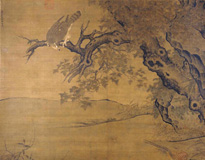 宋·李迪《枫鹰雉鸡图》