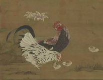 明·佚名《画鸡》